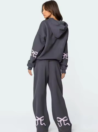 Viral Bow-tie Hoodie & Sweat-pants